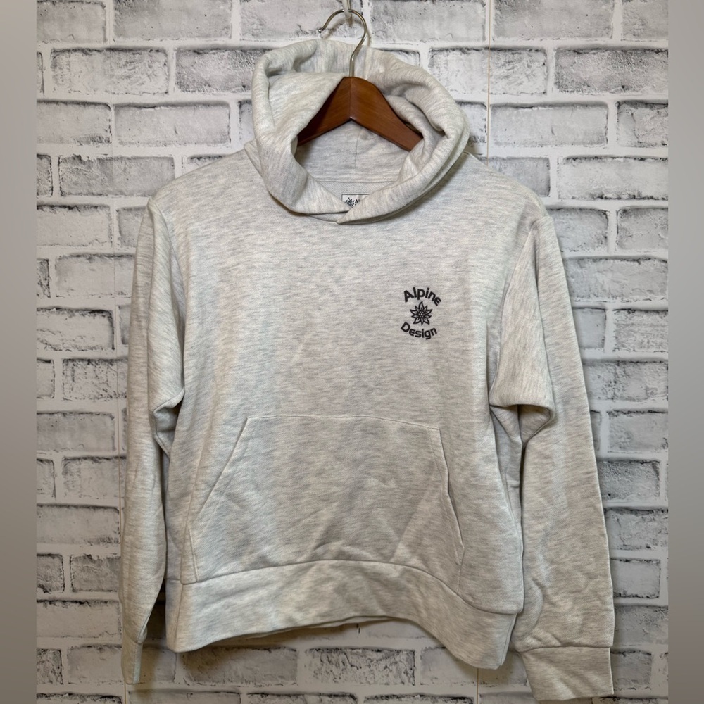 NWT! Women’s Alpine Design buttery soft cream/gray heather hooded sweatshirt S